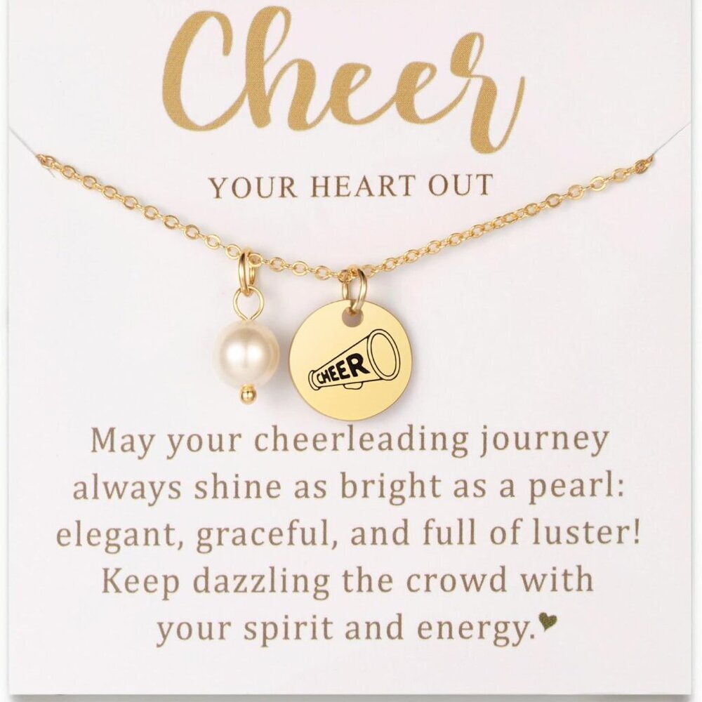 Cheerleader Necklace Gold Plated Women Girls Gift Cheer Accessories